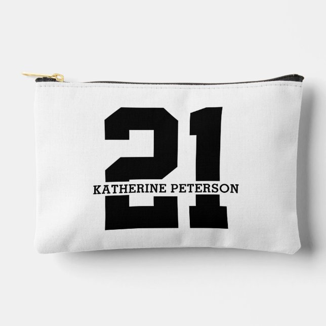 Bolsito Accesorio Pequeño Nombre personalizado 21º cumpleaños moderno (Anverso)