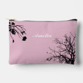 Bolsito Accesorio Pequeño Nombre personalizado de árbol simple rosa