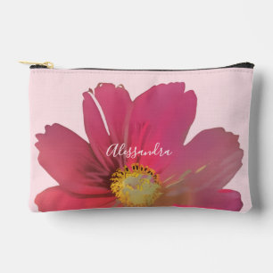 Bolsito Accesorio Pequeño Nombre personalizado Flor silvestre acuarela rosa 