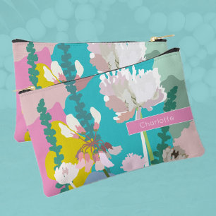 Bolsito Accesorio Pequeño Nombre personalizado floral pastel abstracto