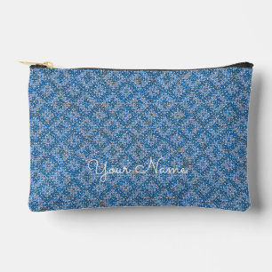 Bolsito Accesorio Pequeño Nombre Personalizado Geométrico Azul