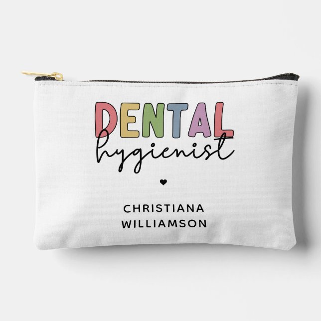 Bolsito Accesorio Pequeño Nombre personalizado Higienista dental Regalos RDH (Anverso)