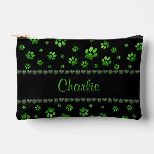 Bolsito Accesorio Pequeño Nombre personalizado, huellas de perro de purpurin