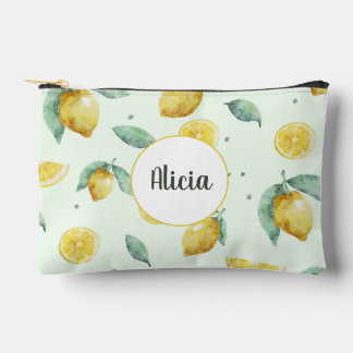 Bolsito Accesorio Pequeño Nombre personalizado limones de acuarela