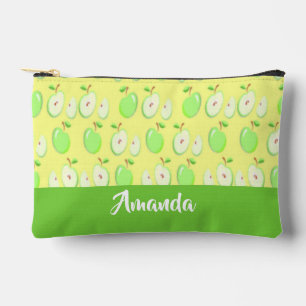 Bolsito Accesorio Pequeño Nombre personalizado manzanas verdes amarillas
