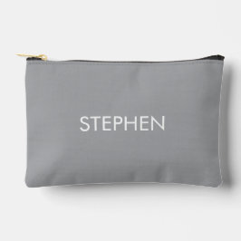 Bolsito Accesorio Pequeño Nombre personalizado minimalista gris