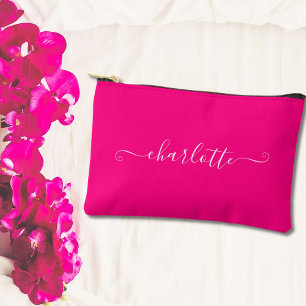 Bolsito Accesorio Pequeño Nombre personalizado minimalista y femenino Rosa