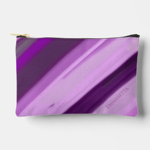 Bolsito Accesorio Pequeño Nombre Personalizado Morado Rayas Lila 