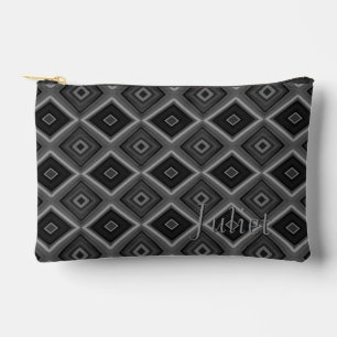 Bolsito Accesorio Pequeño Nombre personalizado negro blanco gris diamante ge