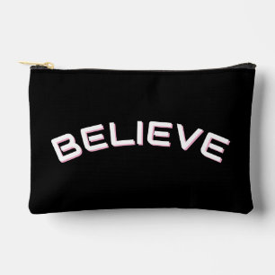 Bolsito Accesorio Pequeño Nombre personalizado negro y blanco Cree