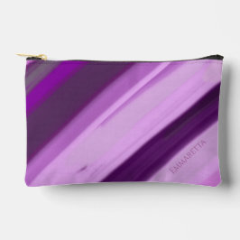 Bolsito Accesorio Pequeño Nombre Personalizado Rayas Lila Lavanda 