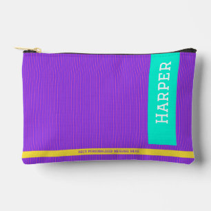 Bolsito Accesorio Pequeño Nombre personalizado y monograma púrpura de moda