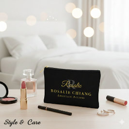 Bolsito Accesorio Pequeño Nombre y título personalizados con monograma -