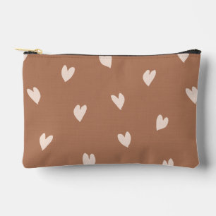 Bolsito Accesorio Pequeño Notas de amor Marrón Blanco Recortar Sew pequeño