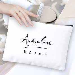 Bolsito Accesorio Pequeño Novia personalizada Monograma Neutral moderno Míni