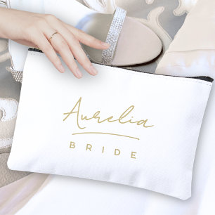 Bolsito Accesorio Pequeño Novia personalizada Monograma Neutral moderno Míni