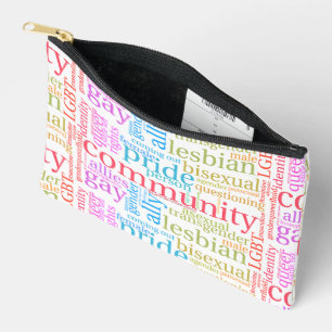 Bolsito Accesorio Pequeño nube de palabras de la comunidad arcoíris LGBTQ+ d