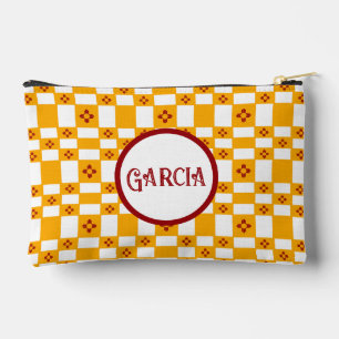 Bolsito Accesorio Pequeño Nuevo México Zia Cuadrados blancos rojos amarillos