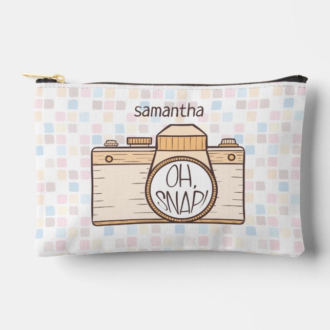 Bolsito Accesorio Pequeño ¡Oh Snap! Cámara Pastel Amarilla (Anverso)