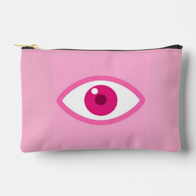 Bolsito Accesorio Pequeño Ojo Te Ve Pouch Rosa (Anverso)