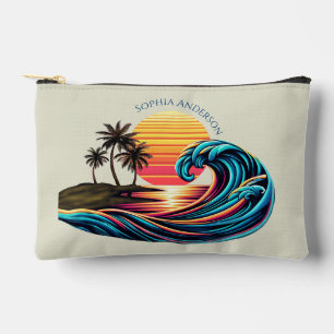 Bolsito Accesorio Pequeño Ola de surf Sunset Retro-