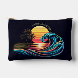 Bolsito Accesorio Pequeño Ola de surf Sunset Retro-