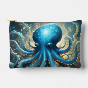 Bolsito Accesorio Pequeño Olas Celestiales: El Arte Fractal del Pulpo Azul