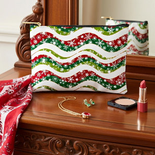 Bolsito Accesorio Pequeño Olas de Navidad y copos de nieve