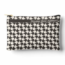 Ondas abstractas en blanco y negro con texto
