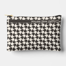 Bolsito Accesorio Pequeño Ondas abstractas en blanco y negro con texto