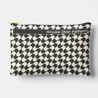 Bolsito Accesorio Pequeño Ondas abstractas en blanco y negro con texto