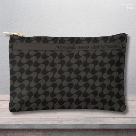 Bolsito Accesorio Pequeño Ondas abstractas negras y grises con texto