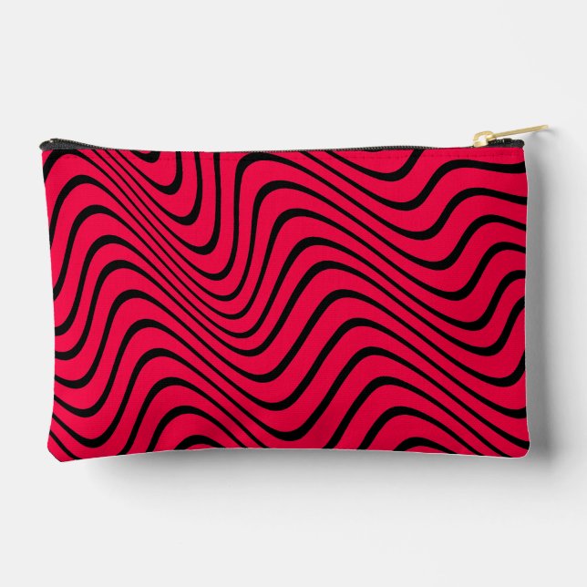 Bolsito Accesorio Pequeño ondas negras y rojas (Reverso )