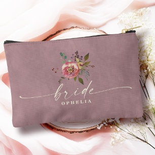Bolsito Accesorio Pequeño Ophélie Cottagecore Rosa Polvoriento Floral Novia