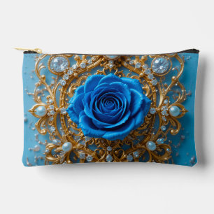 Bolsito Accesorio Pequeño 💙 Ornamento de oro rosa azul para estuche de cosm