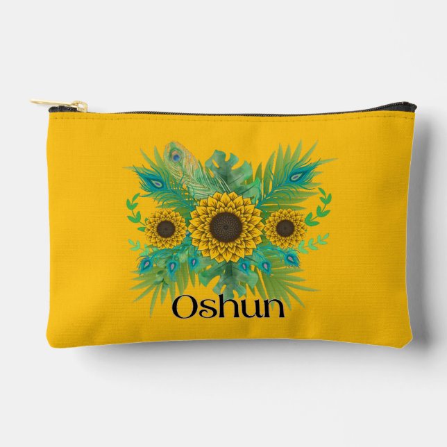 Bolsito Accesorio Pequeño Oshun Goddess Sunflowers (Anverso)