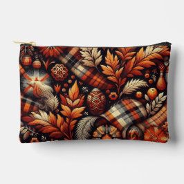Bolsito Accesorio Pequeño Otoño Plaid deja beige Naranja