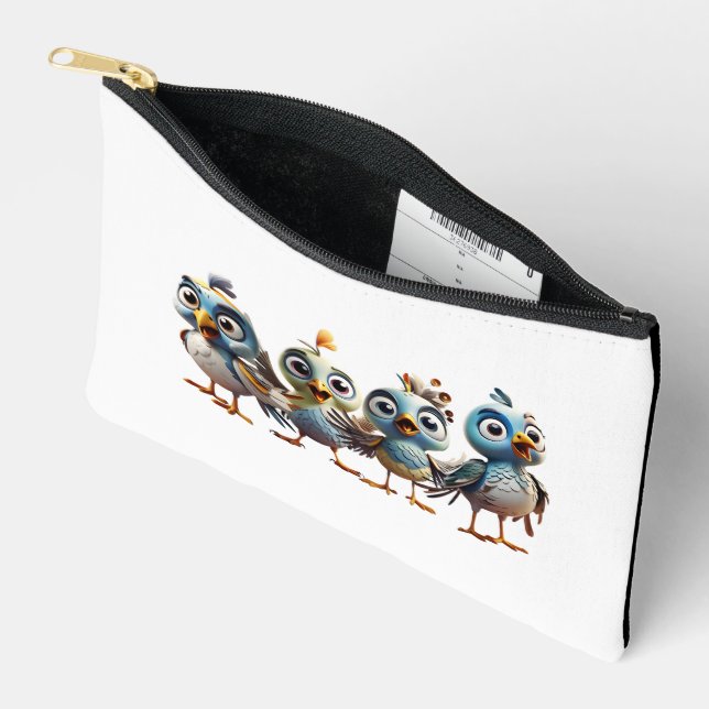 Bolsito Accesorio Pequeño pájaro carpintero pájaro bebé lindo Imprimir Corta (Abierto)