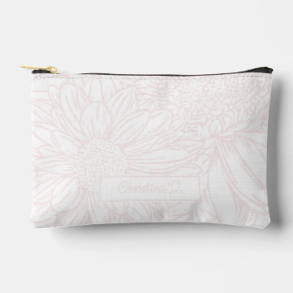 Bolsito Accesorio Pequeño Pale Pink on White Chrysanthemums with Photo