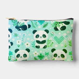 Bolsito Accesorio Pequeño Panda Patrón de oso Impresión verde