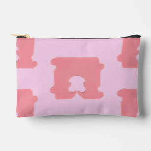 Bolsito Accesorio Pequeño Panecillo Rosa Moderno Clip Silueta Geométrica