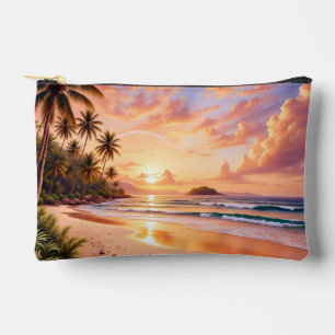 Bolsito Accesorio Pequeño Paraíso de Isla Tropical y Arcoíris Vibrante de At