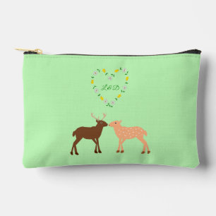 Bolsito Accesorio Pequeño Pareja de ciervos y Personalizado del corazón de m