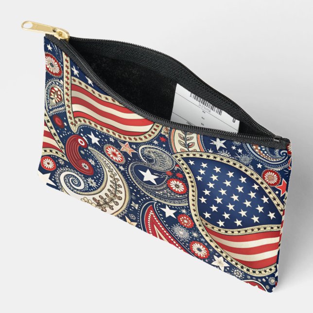 Bolsito Accesorio Pequeño Patriotic Paisley (Abierto)