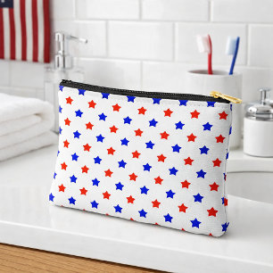 Bolsito Accesorio Pequeño Patriótico Rojo y Azul Estrella Patrón Moderno
