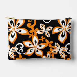 BOLSITO ACCESORIO PEQUEÑO PATRÓN ALOHA HAWAII EN NEGRO/NARANJA