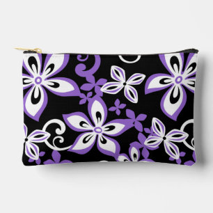 BOLSITO ACCESORIO PEQUEÑO PATRÓN ALOHA HAWAII EN NEGRO/PURPLE