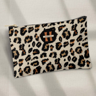 Bolsito Accesorio Pequeño Patrón animal moderno, piel de leopardo, monograma