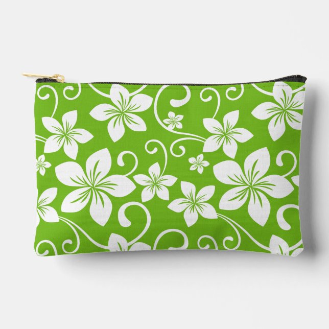 BOLSITO ACCESORIO PEQUEÑO PATRÓN AZUL DE HAWAII EN LIME (Anverso)