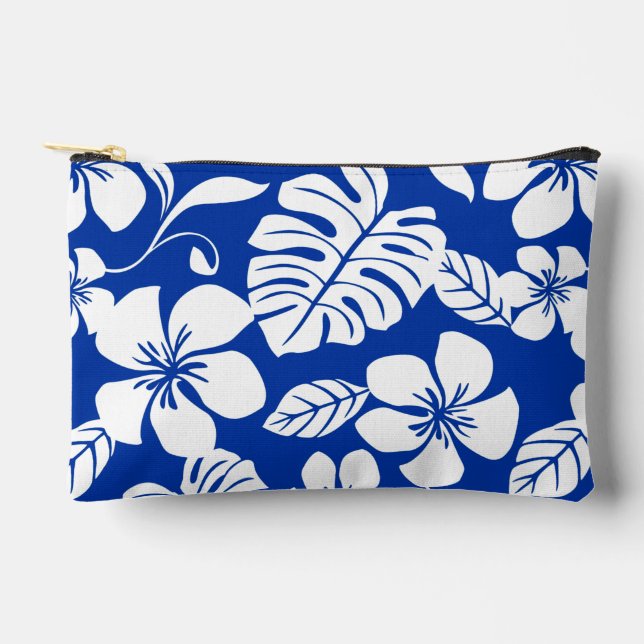 BOLSITO ACCESORIO PEQUEÑO PATRÓN BIKINI ROSA EN AZUL REAL (Anverso)